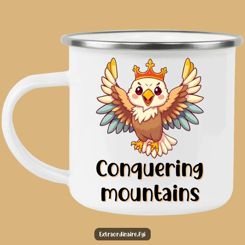 Funny Majestic Eagle Crown Camping Mug: Regal Sips Under the Open Sky