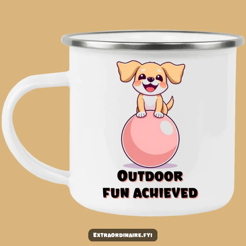 Funny Dog Camping Mug: Bouncy Balance, Floppy Ears Adventure, Durable Funny Gift