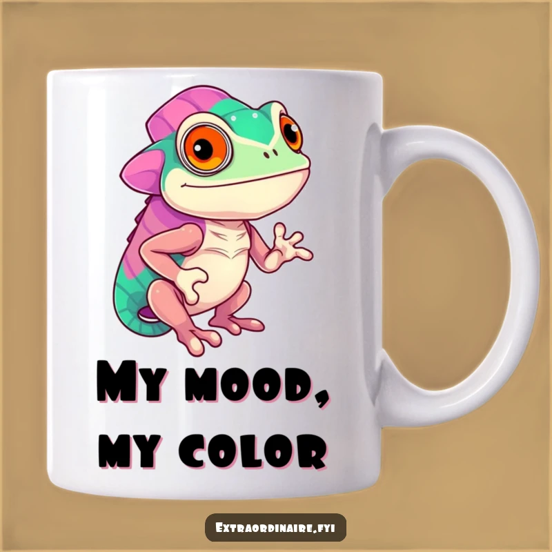 Funny Confident Chameleon Mug - A Vibrant Gift for Expressive Personalities