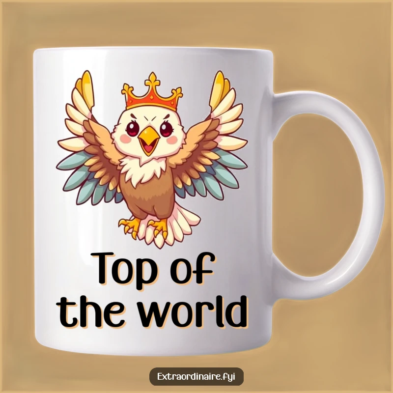 Funny Majestic Eagle Crown Mug: Regal Character Gift for Aviator Fans