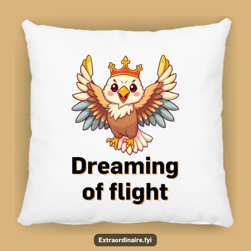 Funny Majestic Eagle Crown Pillow: Regal Comfort for Your Throne