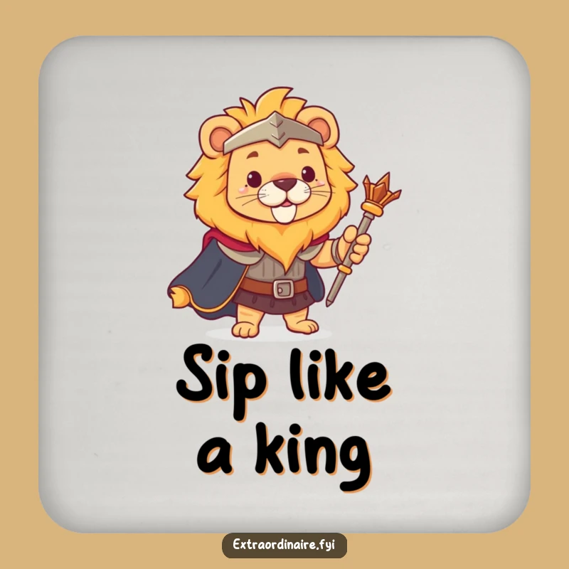 Funny Lion King Coaster - Regal Protection for Your Drinks