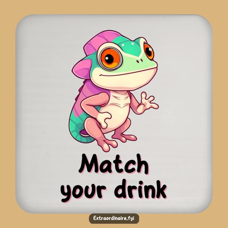 Funny Chameleon Color Coaster Set - Protect Surfaces with Vibrant Style