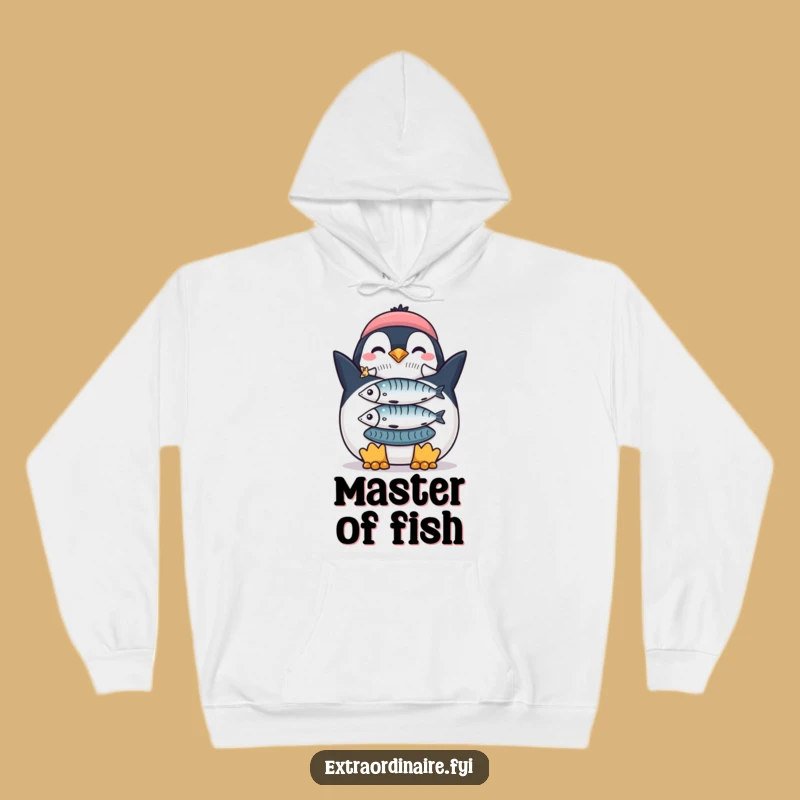 Funny Penguin Fish Stack Hoodie: Cozy Proud Comfort, Fisherman Gift