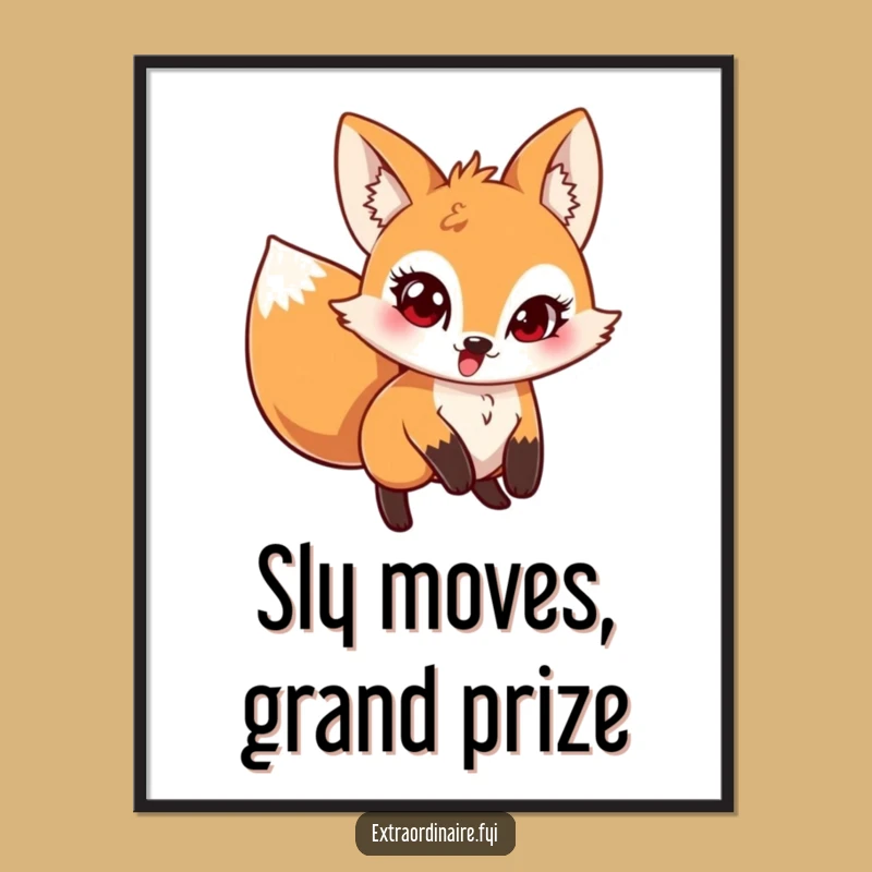 Free Printable Wall Art: Pouncing Fox's mischief, hilarious downloadable art for your walls!