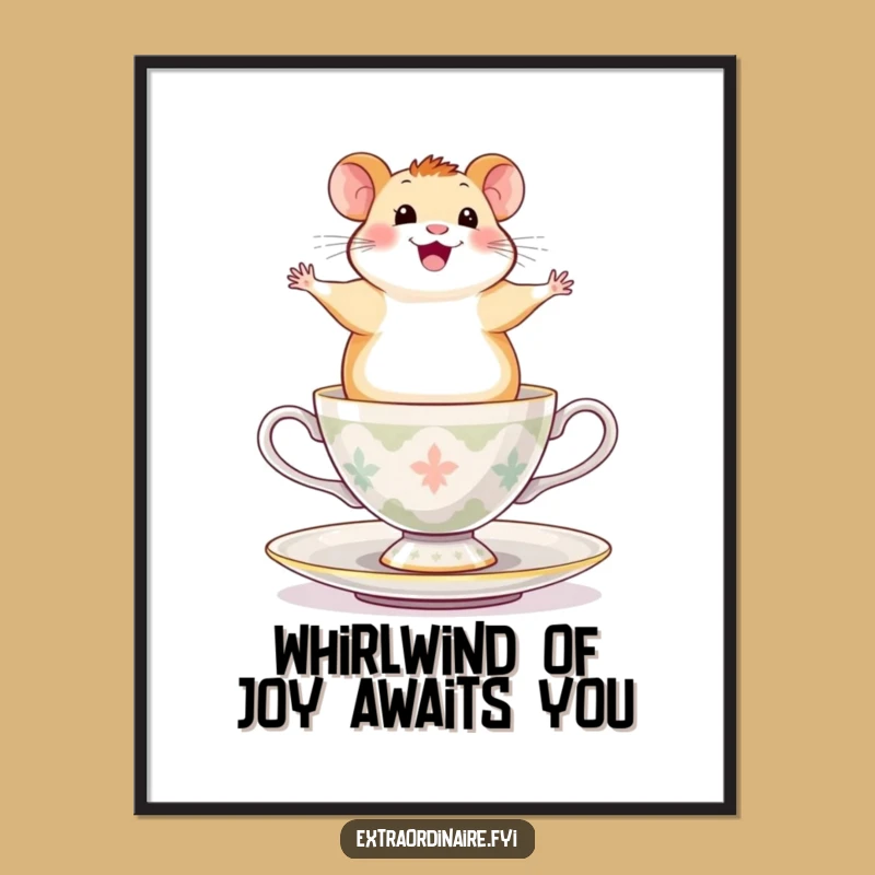 Funny Free Printable Wall Art: Hamster's Teacup Ride Downloadable Art Decor