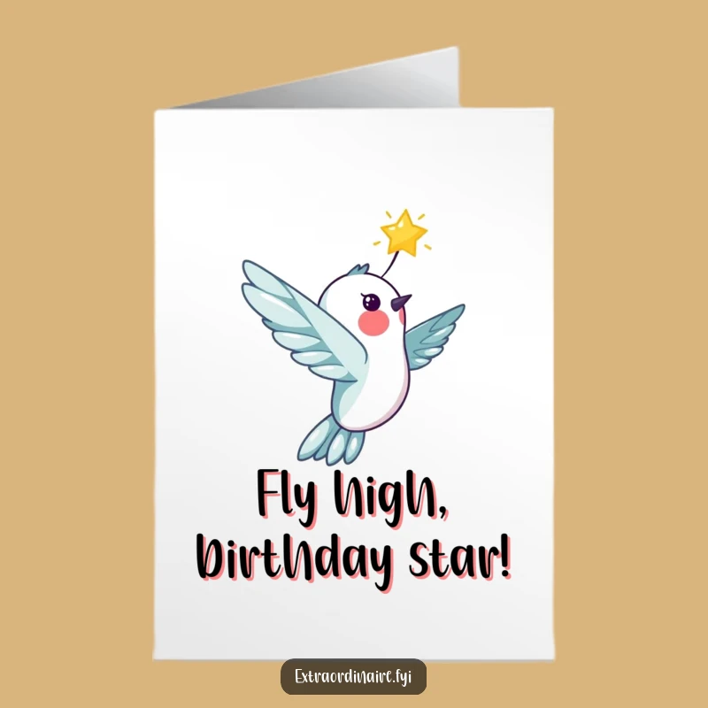 Hummingbird Birthday Card Free Printable: Soaring Star Downloadable Joyful Gift