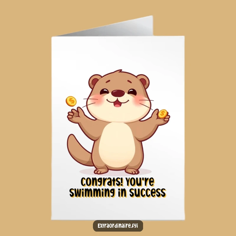 Free Printable Congratulations Card: Otter's Fortune Humor Downloadable