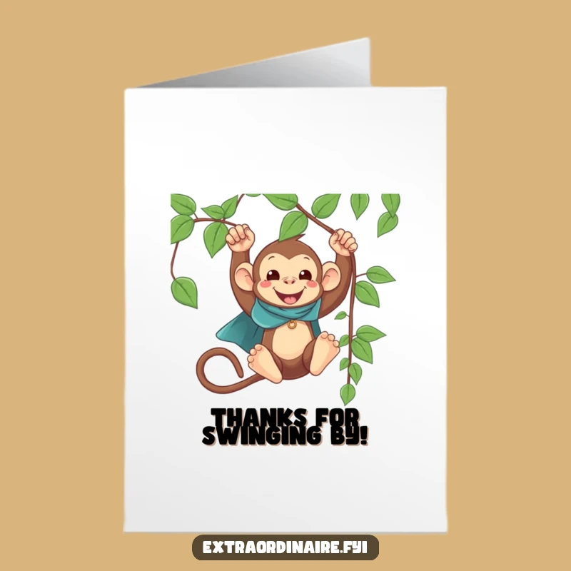 Free Printable Monkey Thank You Card: Go Wild with Gratitude Downloadable