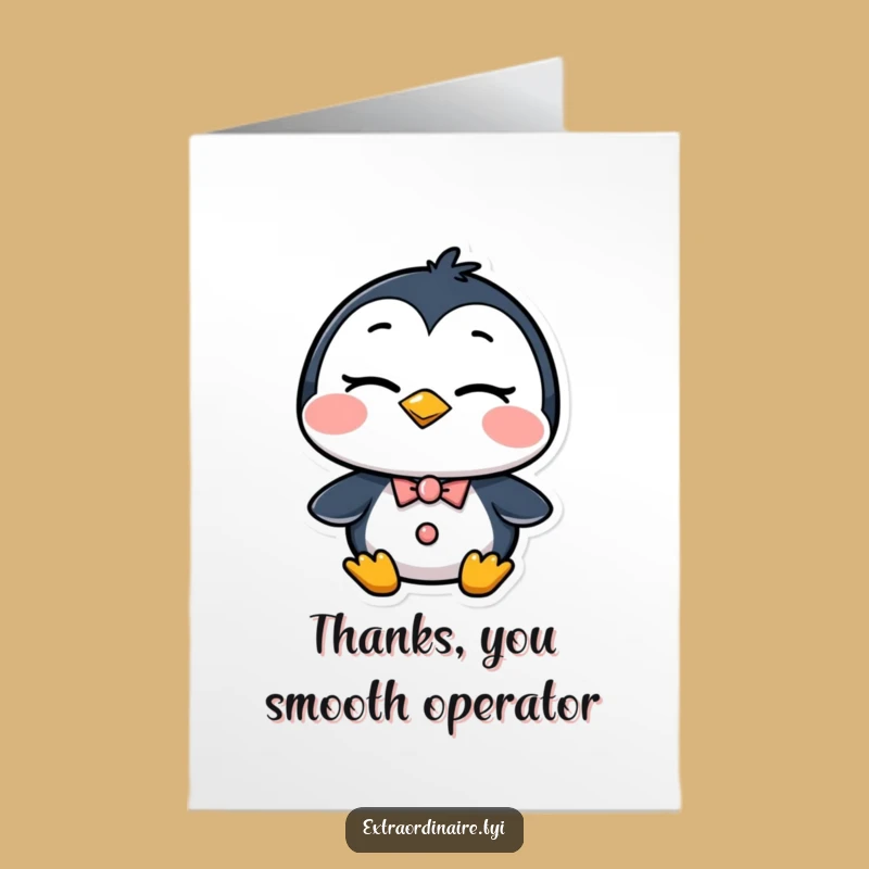Free Printable Penguin Thank You Card: Chic Wink for a Grateful Downloadable Gift