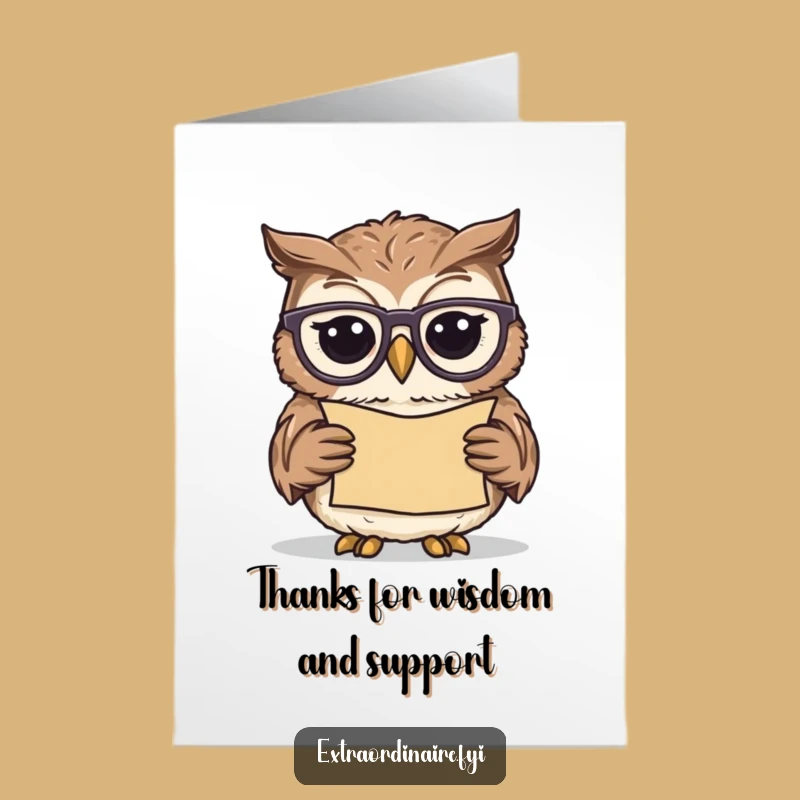 Free Printable Wise Owl Thank You Card - Downloadable Grateful Thoughts!