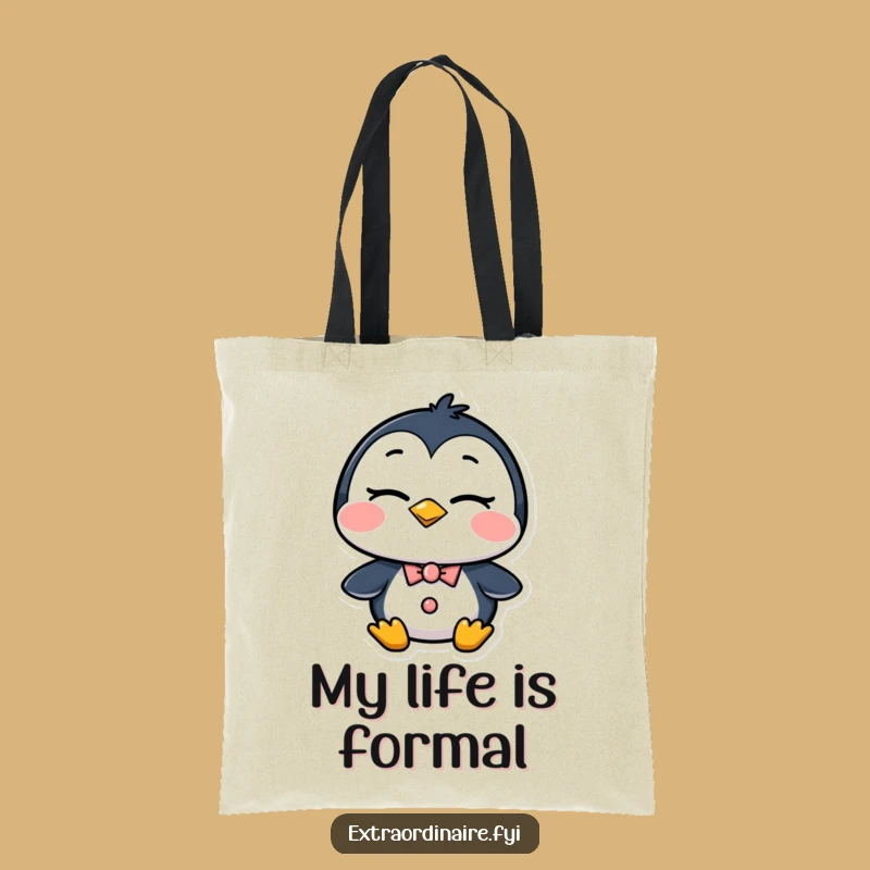 Funny Dapper Penguin Wink Tote Bag: Stylish Confidence for Everyday Errands